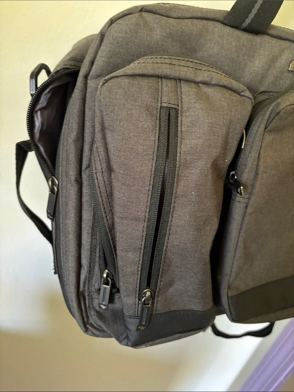 solo Gray Men's Laptop Backpack with Front Organizer Pockets